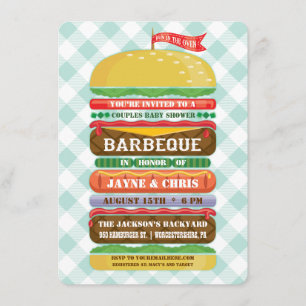 Hamburgerbabyfirande grillfest inbjudningar