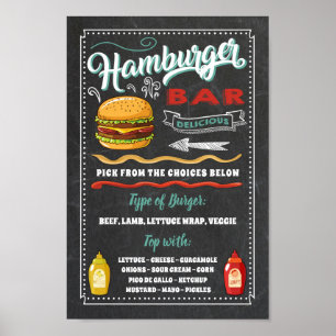 Hamburgerbar Meny Party skylt