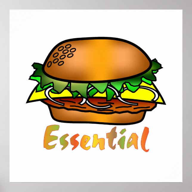 Hamburgers är Essential Poster (Framsidan)