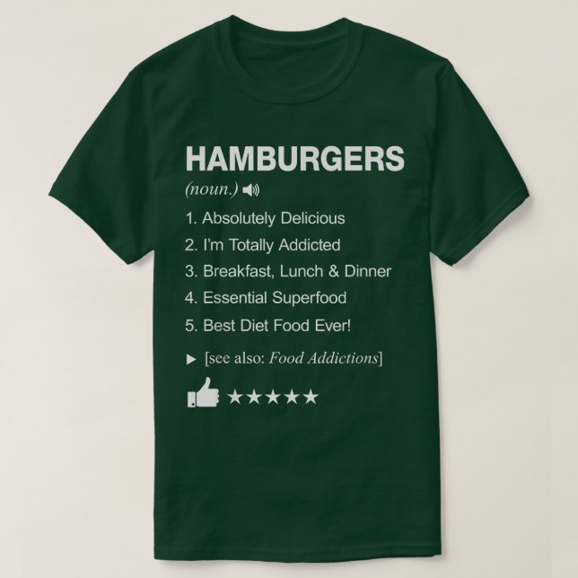 Hamburgers Definition Meaning Funny  T Shirt (Design framsida)