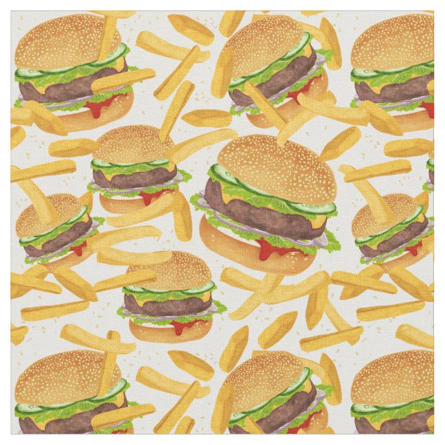 Hamburgers & Fries Tyg (Närbild)