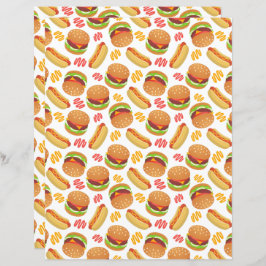 Hamburgers & Hett Hundar Scrapbook Papper