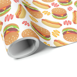 Hamburgers & Hett Hundar Wrapping Papper Presentpapper