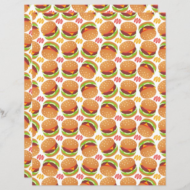 Hamburgers Scrapbook Papper (Fram/baksida)