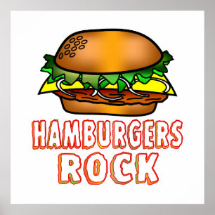 Hamburgers Sten Poster