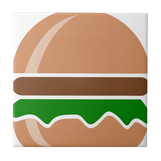 hamburgersnabbmat, smörgås kakelplatta (Framsidan)