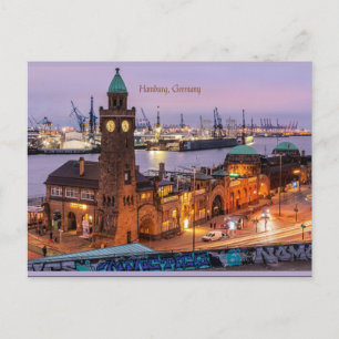 Hamburgs Tysklanda cityscape-foto Vykort