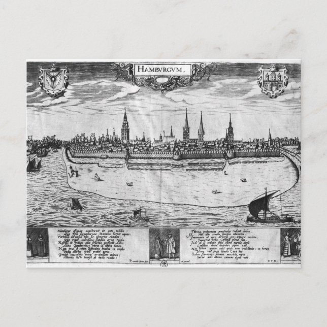 Hamburgs vy vykort (Framsida)