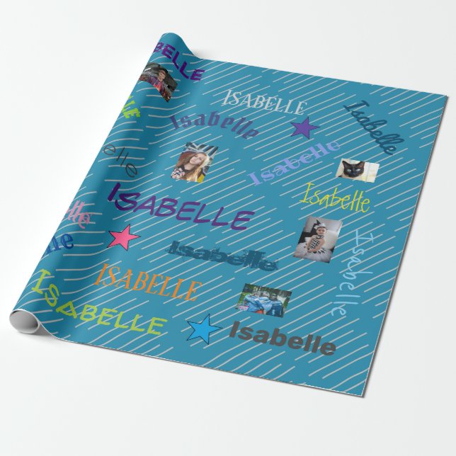 HAMbWG - Anpassningsbar Photo & Namn Presentpapper (Utrullad)