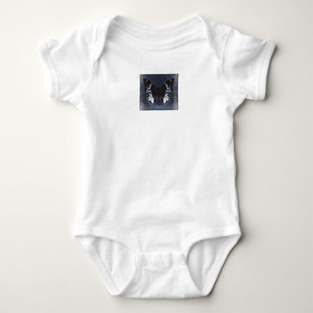 HAMbWG Baby - Flickans organiska ämne - blå fjäril Tee (Framsida)