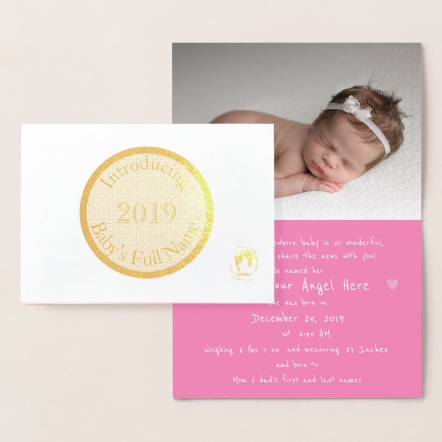 HAMbWG - Baby-meddelande Folierat Kort (Display)