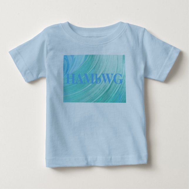 HAMbWG - Barn T Shirt - Aqua Swirl med Logo (Framsida)