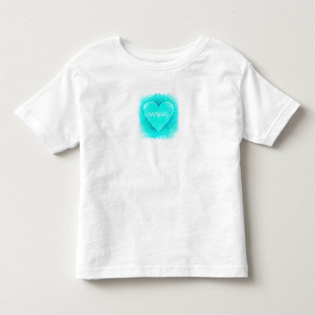 HAMbWG - Barns T-Shirt - Charming Heart Aqua (Framsida)