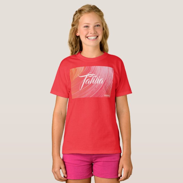 HAMbWG - Barns T-Shirt - Orangens Rosa (Hel framsida)