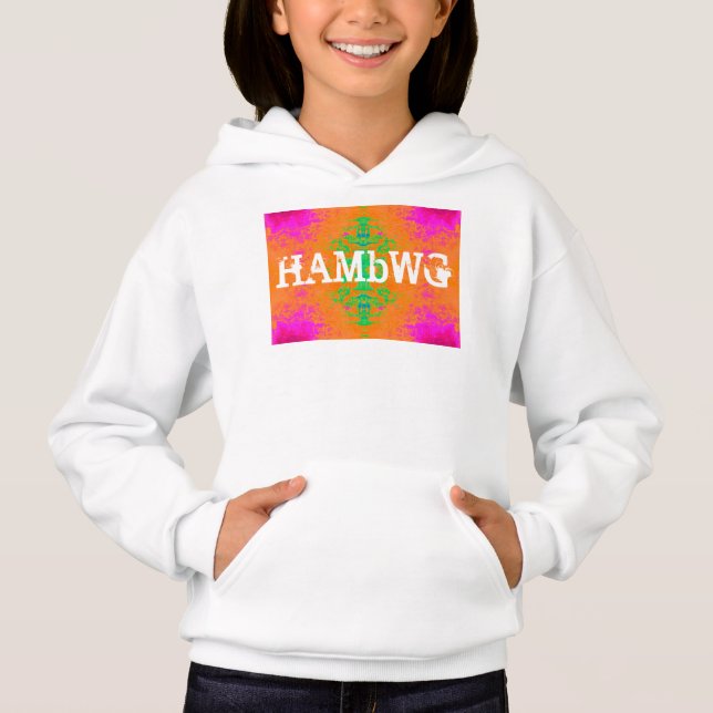HAMbWG - Barns T-Shirt - Rosa Orange Grönt (Framsida)