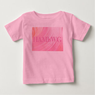 HAMbWG - Barns T-Shirt - Rosa Swirl w Logotyp