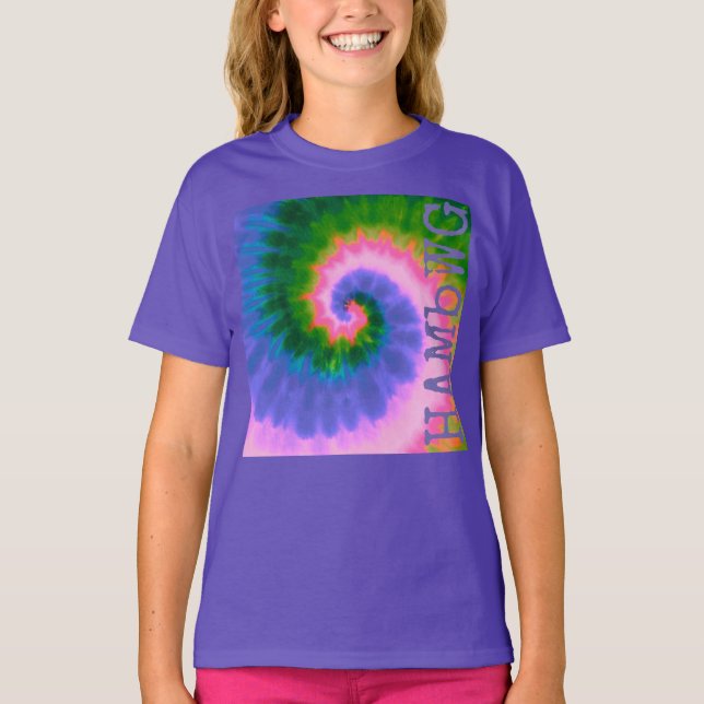 HAMbWG - Barns T-Shirt - Tie Dye med Lila (Framsida)