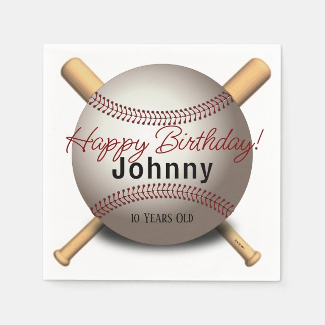 HAMbWG - Baseball & Fladdermus Personlig Napkin Pappersservett (Framsidan)