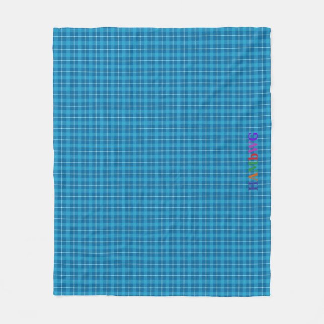 HAMbWG Fleece Blanket - L. Blue Play (Framsidan)