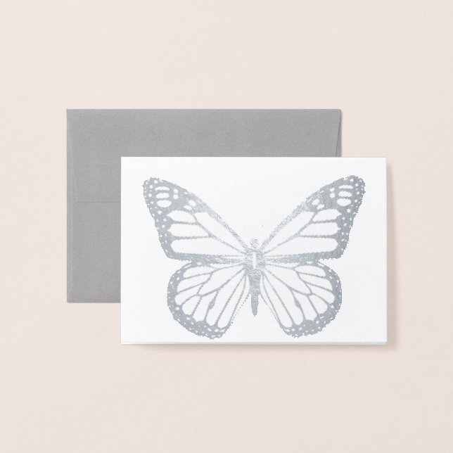 HAMbWG - Foil Card - Butterfly Mini Note Card Folierat Kort (Framsida med kuvert)