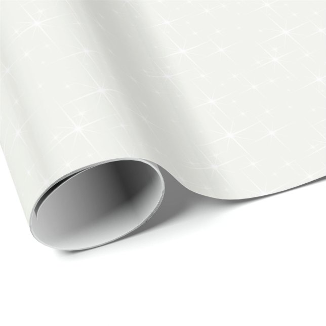 HAMbWG Glansigt Inpackningspapper - Creme/Vit Stjä Presentpapper (Rullad Hörn)