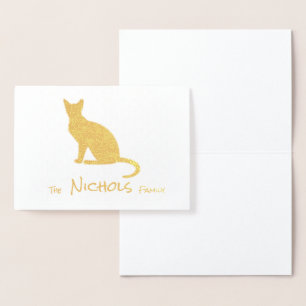 HAMbWG - Gold Foil Card - Cat W Family Namn! Folierat Kort