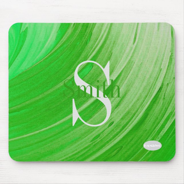 HAMbWG - Grönt Swirl Monogram Musmatta (Framsidan)