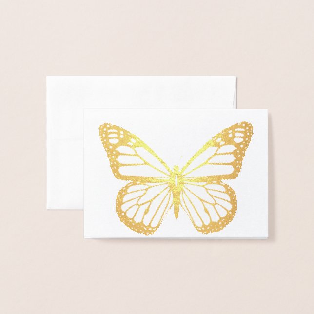 HAMbWG - Guld-oljekort - Butterfly Mini Note Card Folierat Kort (Framsida med kuvert)