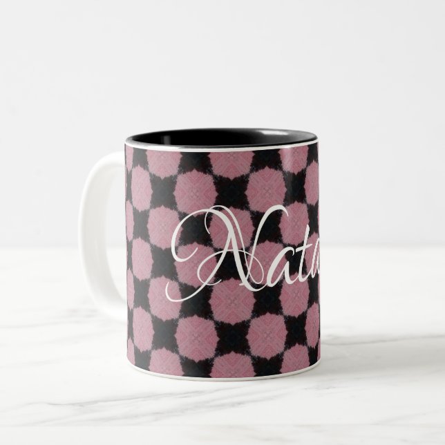HAMbWG - Kaffe Mugg - Rosa och svart (Framsida vänster)