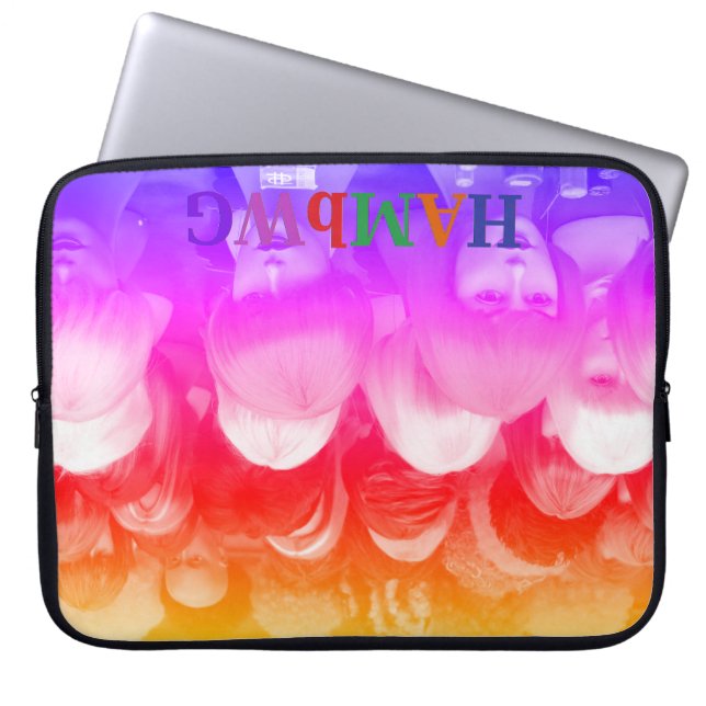 HAMbWG - Neoprene Laptop sleeve - Colorful Wigs (Framsidan)