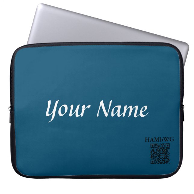 HAMbWG - Neoprenfodral för bärbar dator - Teal Per Laptop Sleeve (Framsidan)