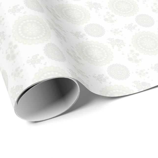 HAMbWG-Papper - Wh/Gry/Crme mönstrad Presentpapper (Rullad Hörn)