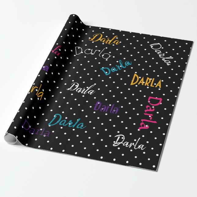 HAMbWG Personlig Polka Dot Black Presentpapper (Utrullad)