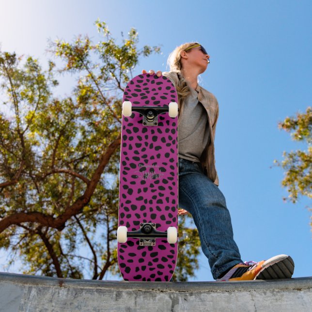 HAMbWG Rosa Leopard Mini Skateboard Bräda 18,5 Cm (Utomhus 1)