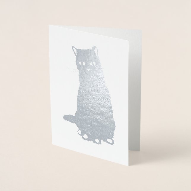 HAMbWG - Silver Foil Card - Katt Folierat Kort (Framsida)