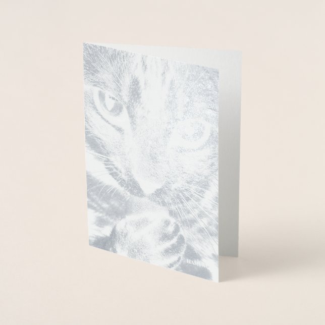 HAMbWG - Silver Foil Card - Katt Folierat Kort (Framsida)