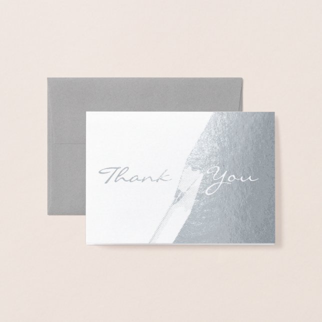 HAMbWG - Silver Foil Card - Tack Folierat Kort (Framsida med kuvert)