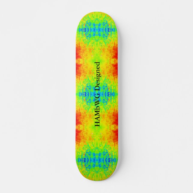 HAMbWG - Skateboard - Tie Dyed Gult blue grönt (Framsida)