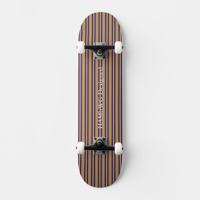 HAMbWG - Skateboard - Violet Guld Färg Art Deco Bräda 21,5 Cm (Framsida)