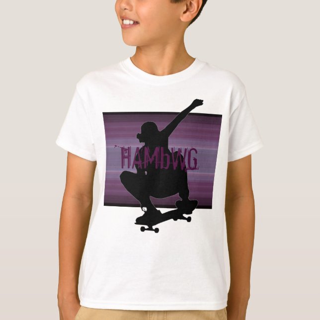 HAMbWG - T Shirt - Amethyst SkateBoarder (Framsida)