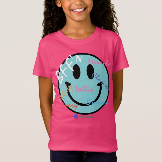 HAMbWG - T-Shirts - BFF AquaSmiley Emoji (Framsida)