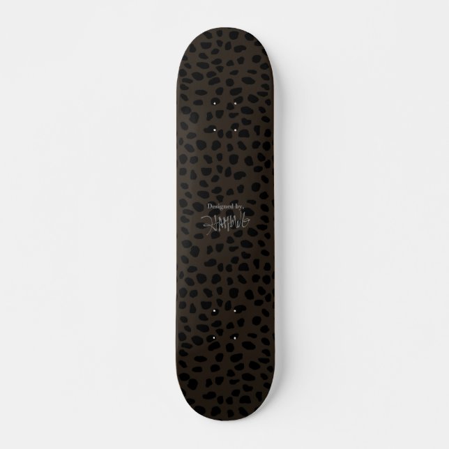 HAMbWG Taupe Leopard Mini Skateboard Bräda 18,5 Cm (Framsida)