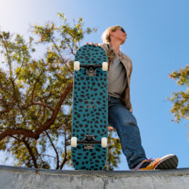 HAMbWG Teal Leopard Mini Skateboard Bräda 18,5 Cm