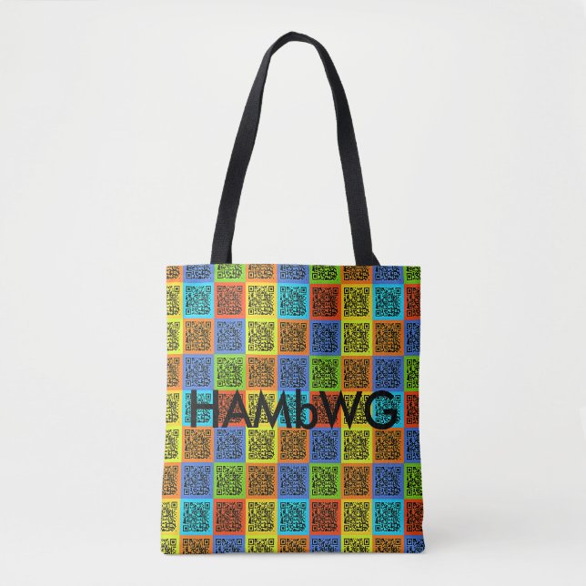 HAMbWG Tote - 4 Färg QR w/Logotyp Tygkasse (Framsida)
