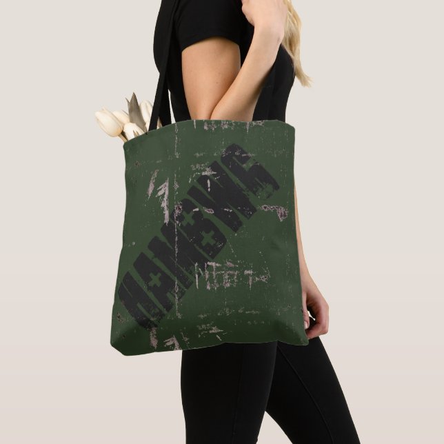 HAMbWG - Tote Bag - Black/Löv Grönt Reverse Tygkasse (Närbild)
