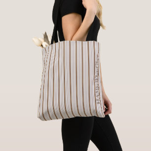 HAMbWG - Tote Bag - Blek Ticking Rand Tygkasse