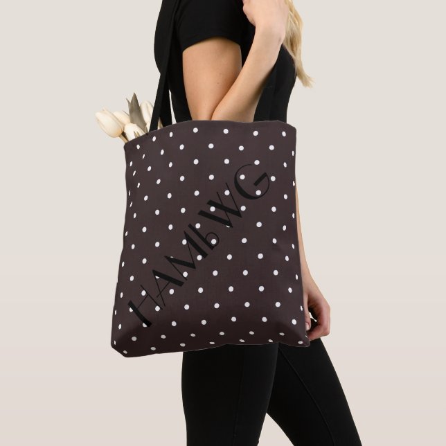 HAMbWG - Tote Bag - Brown w Polka Dot Tygkasse (Närbild)