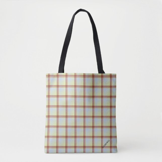 HAMbWG - Tote Bag - Celery/Red Ochra Play Tygkasse (Framsida)