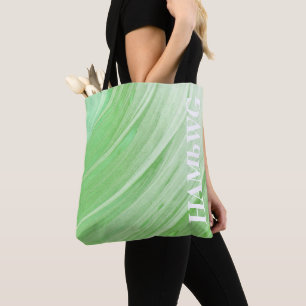 HAMbWG - Tote Bag - Limegrön Virvel med logotyp Tygkasse
