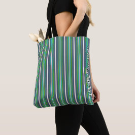 HAMbWG Tote Bag - Navy, Geen & White Rand Tygkasse